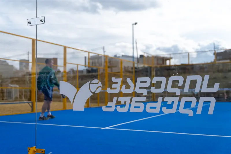 Padel player on court