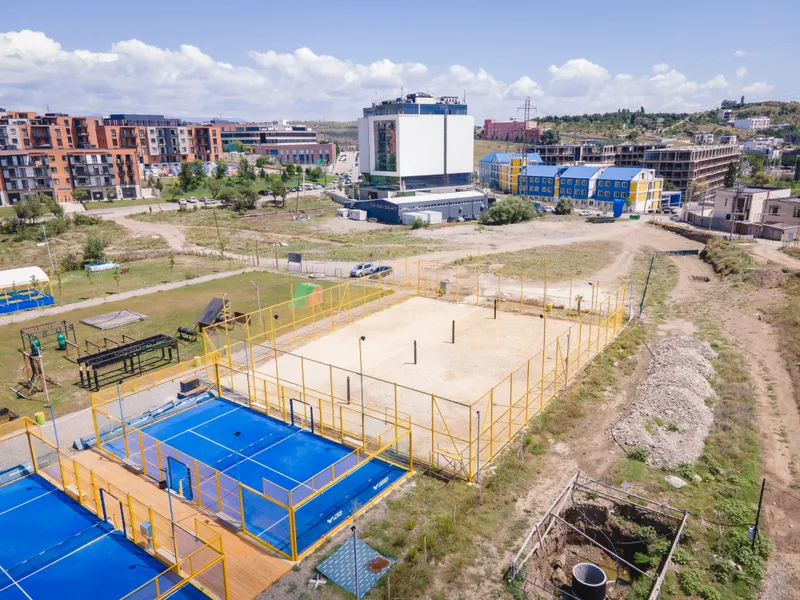 Aerial view of Sports Park courts