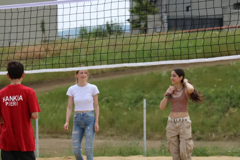 Outdoor volleyball match