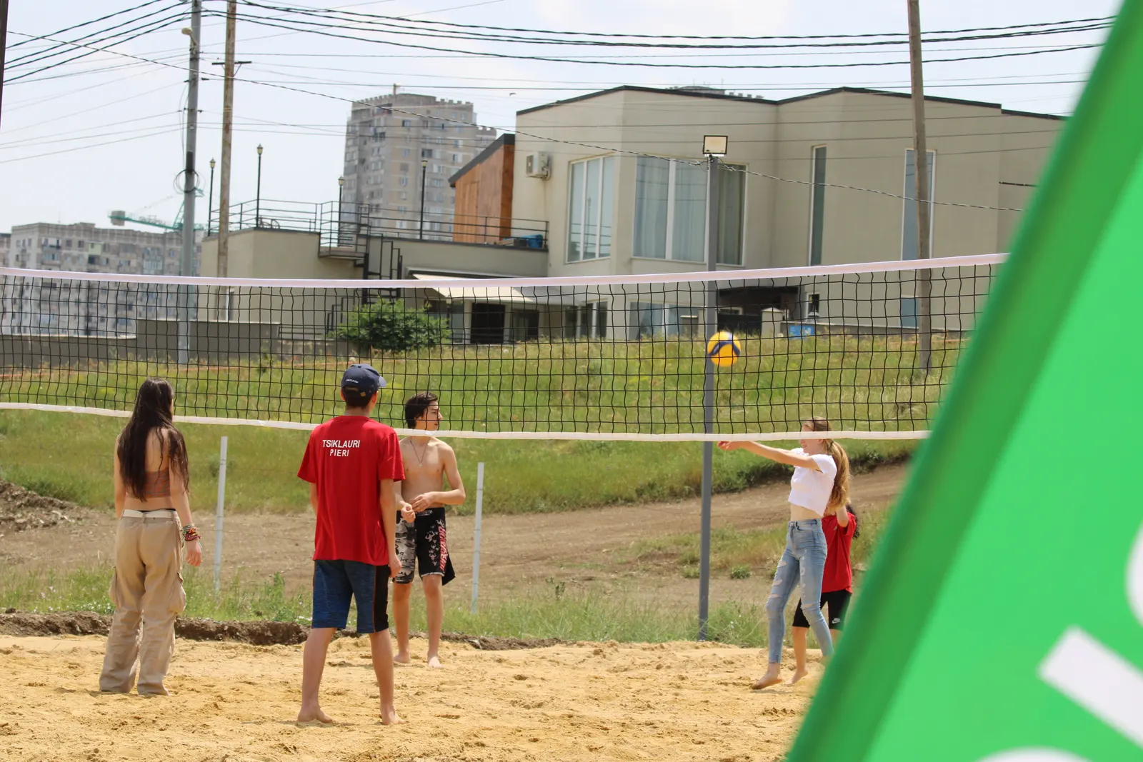 Volleyball and football fields at Gymnasia Sports Park